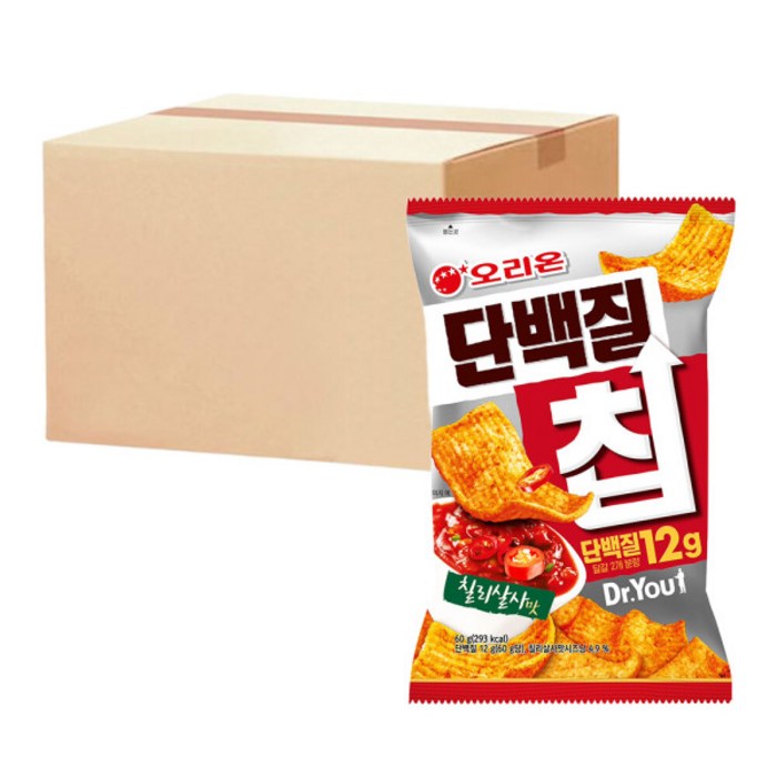 오리온 닥터유 단백질 칩 칠리살사맛 (60g x 12봉) 1BOX, 12개, 60g 대표 이미지 - 단백질칩 추천