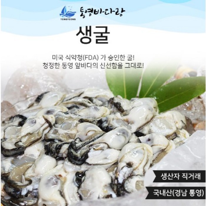 [통영바다랑] 청정통영의 최상급 싱싱한 통영생굴!! 1kg 2kg 3kg 대표 이미지 - 석화 굴 추천