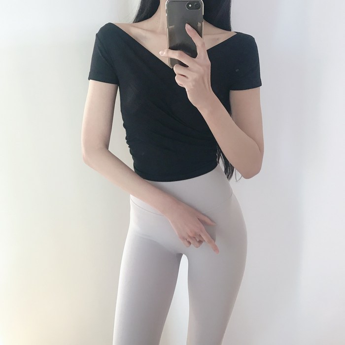 로라벨 메쉬 반팔 필라테스복 요가복 필라테스옷 필라테스커버업 필라테스상의 요가 집업 운동복 티 봄 여름 가을 대표 이미지 - 애슬레저 룩 추천