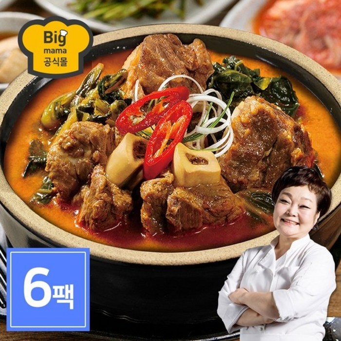 [빅마마 공식몰] 든든한끼 빅마마이혜정의 얼큰우거지갈비탕 6팩 (500g x 6개), 상세 설명 참조 대표 이미지 - 빅마마 요리 추천