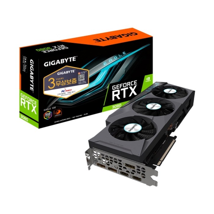 기가바이트 지포스 RTX 3080 그래픽카드 EAGLE OC D6X 10GB 대표 이미지 - 딥러닝 GPU 추천