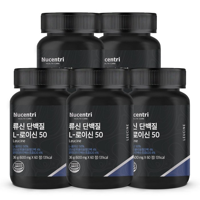 뉴센트리 류신 타블렛 근육단백질 WPI ISP 고밀도 99.7% BCAA 류신 단백질 알약 산양유단백질, 600mg x 60정 5개(10개월분) 대표 이미지 - 근육 이완제 추천