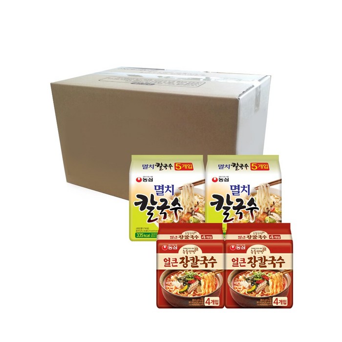 농심 얼큰 장칼국수 멀티 103g x 8p + 멸치 칼국수 멀티 98g x 10p, 18개 대표 이미지 - 장칼국수 라면 추천