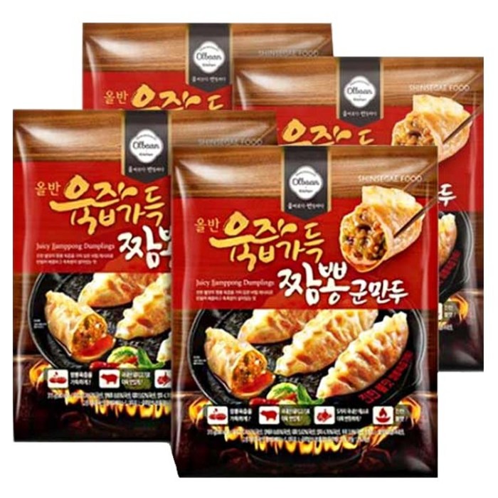 올반 육즙가득 짬뽕군만두, 315g, 4개 대표 이미지 - 교자 추천