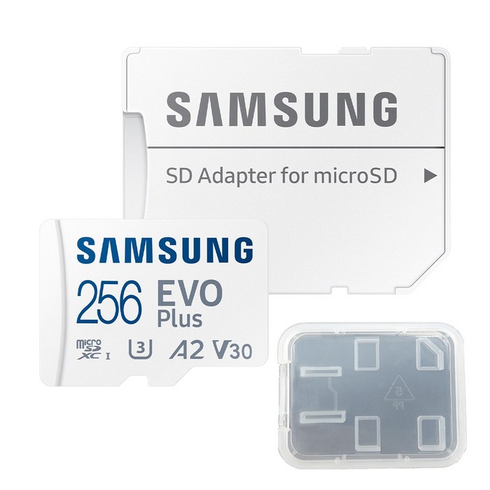 삼성전자 공식인증 정품 마이크로SD카드 EVO PLUS MB-MC256SA/KR + SD카드 케이스, 256GB+SD카드 케이스, 1개 대표 이미지 - 메모리 카드 추천