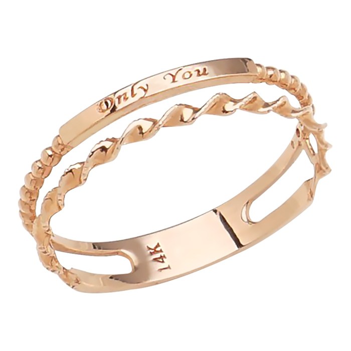 골드캣 14k 18k 스틱 꼬임 두줄 반지 R7035 (각인서비스) 대표 이미지 - 18k 반지 추천