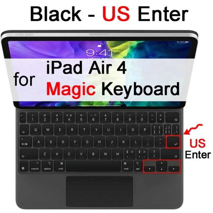 매직키보드키스킨 iPad Pro 12.9 Pro 11 Magic 4 키보드키스킨 스티커, US Air 4 매직 블랙 대표 이미지 - 매직키보드 키스킨 추천