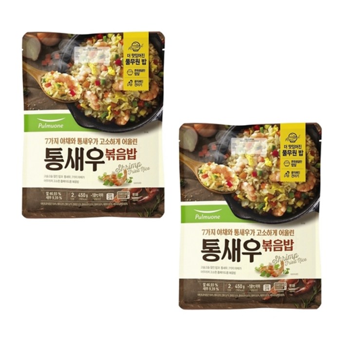 풀무원 생가득 7가지야채와 통새우 볶음밥(2인분) 450g x 2개 대표 이미지 - 풀무원 볶음밥 추천