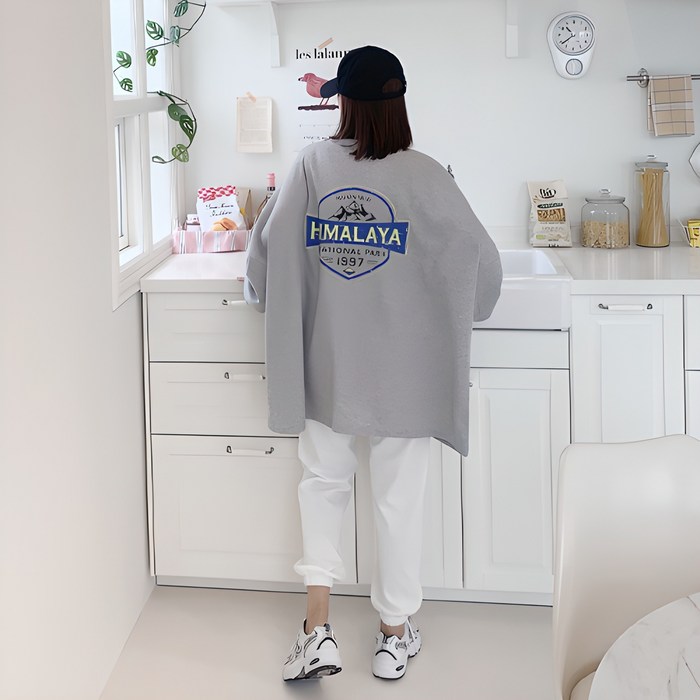 애플망고샵 빅사이즈 오버핏 여성 히말라야 맨투맨 롱박스티 애플망고샵 빅사이즈 오버핏 여성 히말라야 맨투맨 롱박스티