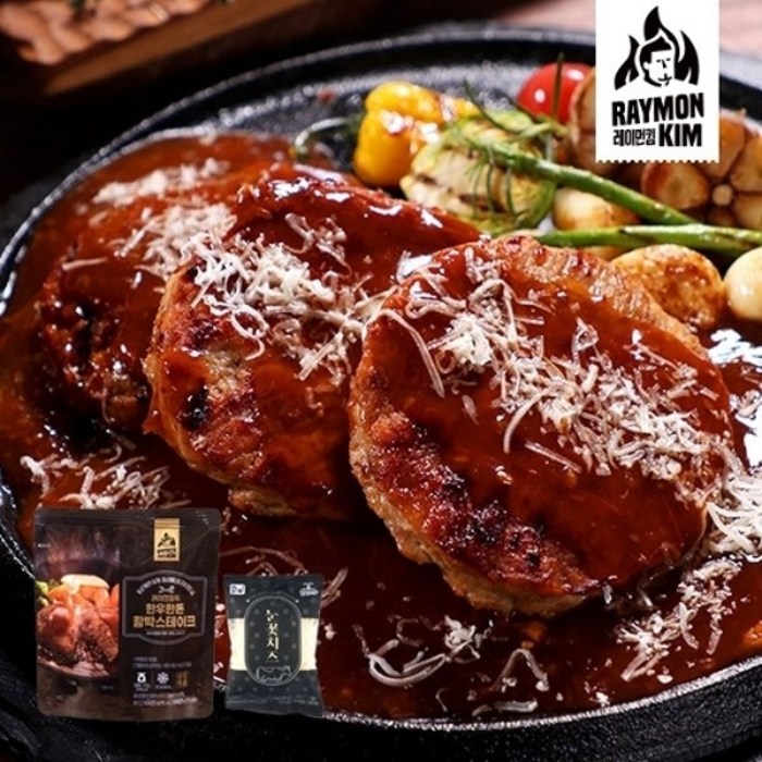 레이먼킴 한우한돈 함박스테이크 200g x 10팩 + 눈꽃치즈 40g 5팩 대표 이미지 - 햄버그 스테이크 추천