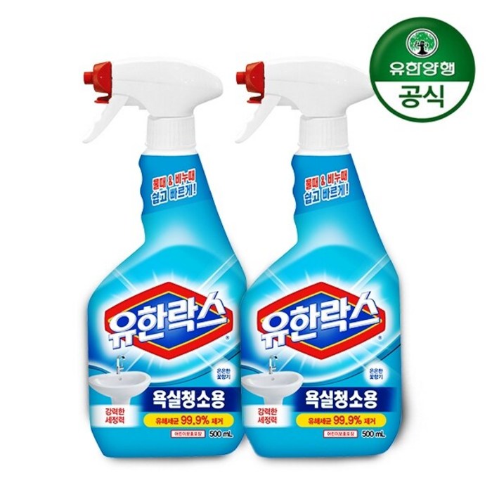 유한락스 욕실청소용 세정제, 500ml, 2개입 대표 이미지 - 유한락스 추천