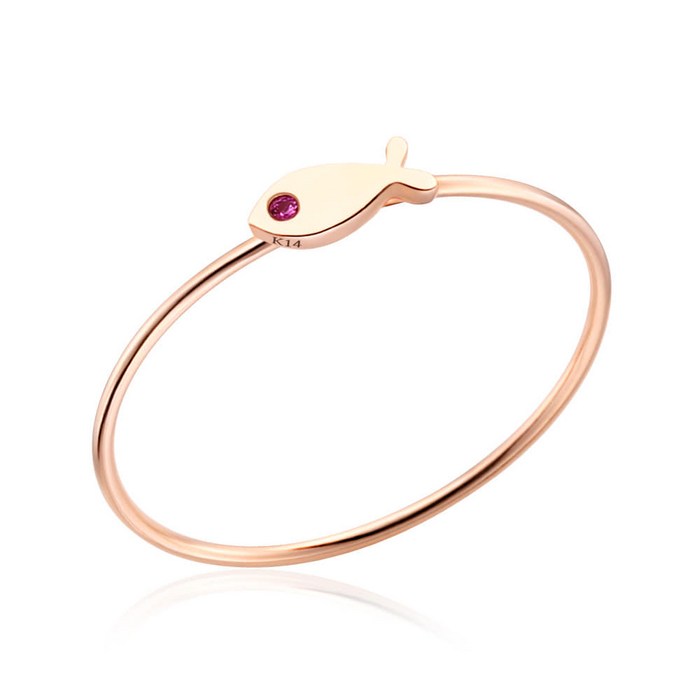 [비앤비골드]14K18K 물고기 탄생석 1mm 7월 루비 텐션링 반지 NPR29262 대표 이미지 - 18k 반지 추천