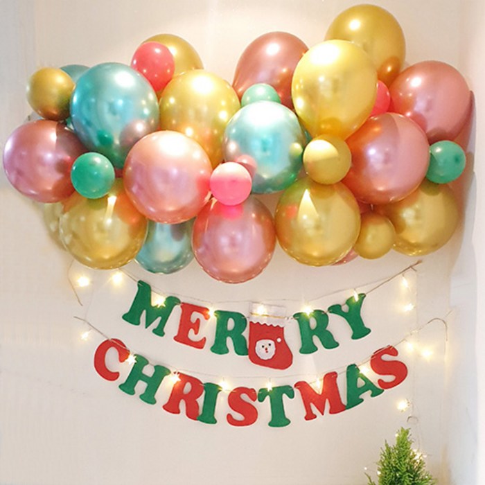크리스마스 풍선 클라우드 벌룬 가랜드 파티 이벤트 벽장식 꾸미기 어린이집 유치원 환경구성 풀세트