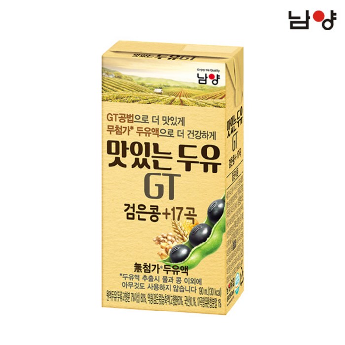 남양유업 맛있는두유 GT 검은콩과 17곡 190ml 24팩 두유, (GT) 17곡 24팩 대표 이미지 - 맛있는 아몬드 브리즈 추천