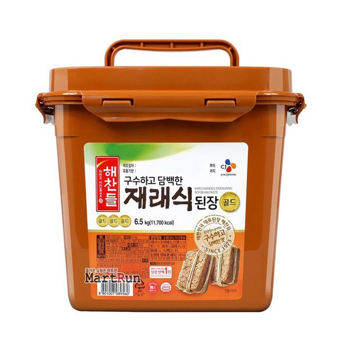 해찬들 재래식된장, 6.5kg, 1개 대표 이미지 - 해찬들 추천