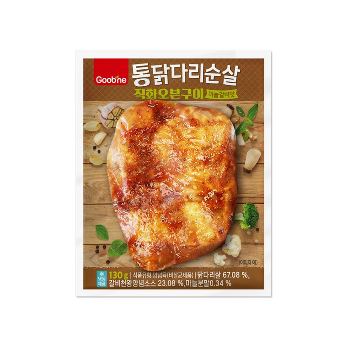 [굽네] 통닭다리순살 직화오븐구이 마늘갈비맛 130g, 1팩 대표 이미지 - 오븐치킨 추천