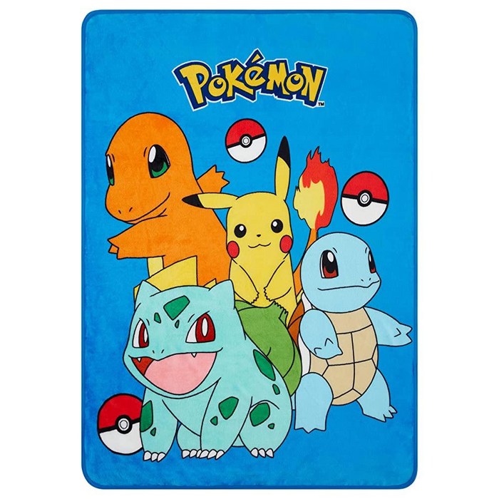 Pokemon S 피카츄 플리스 담요 플러시 샤맨더 해씨 포켓볼 블루 그룹