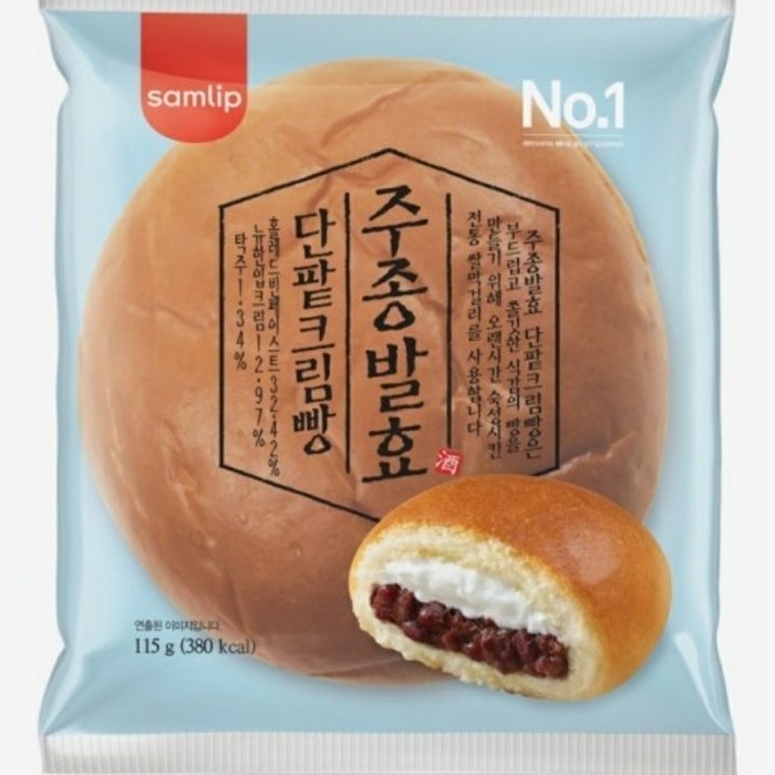 삼립빵 주종 단팥크림빵(115g 12봉) 1박스, 12개, 115g 대표 이미지 - 단팥빵 추천