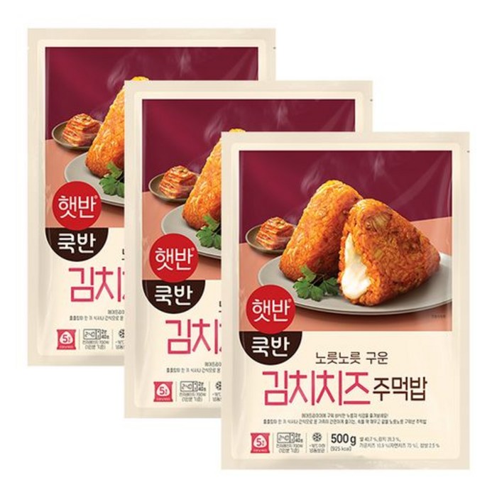 [CJ]비비고 구워낸주먹밥김치치즈볶음밥500g X 3개, 단일옵션 대표 이미지 - 삼각김밥 추천