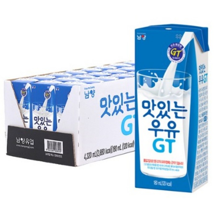 남양 맛있는 우유 GT, 180ml, 24개 대표 이미지 - 우유 추천