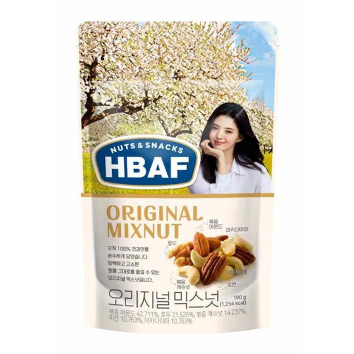 HBAF 넛츠앤스낵스 오리지널 믹스넛, 190g, 1개 대표 이미지 - 바프 식단 추천