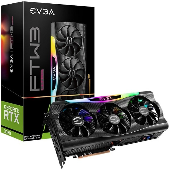 EVGA RTX 3080 FTW3 ULTRA GAMING D6X 10GB LHR, 상세페이지 참조 대표 이미지 - 게이밍 그래픽카드 추천