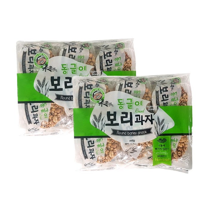 엉클팝 동글이 보리과자, 400g, 2개 대표 이미지 - 커피 과자 추천