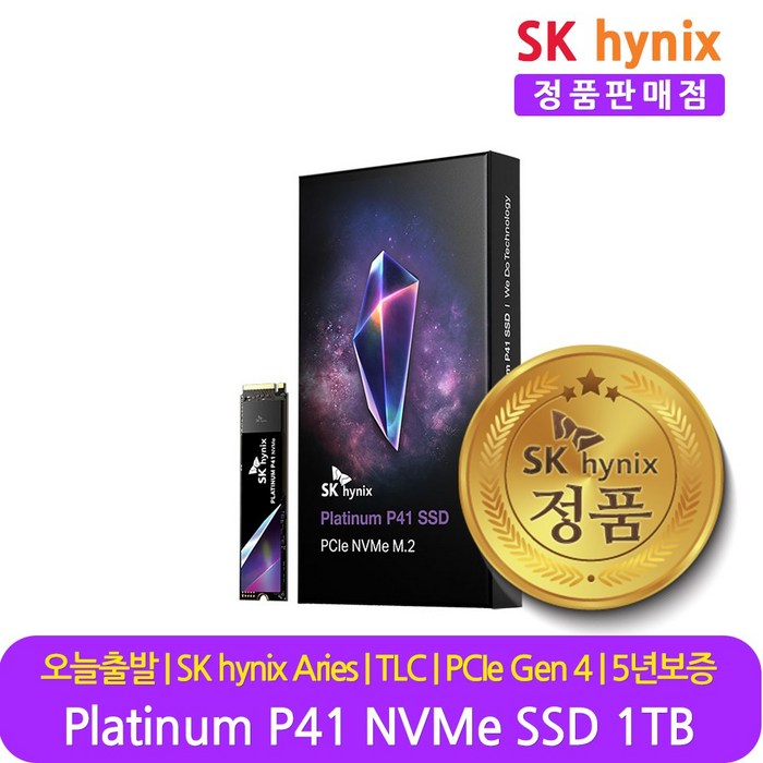 SK하이닉스 정품 SSD Platinum P41 NVMe PCIe Gen 4.0 M.2 2280, SK하이닉스 Platinum P41 1TB 대표 이미지 - 하이닉스 SSD 추천