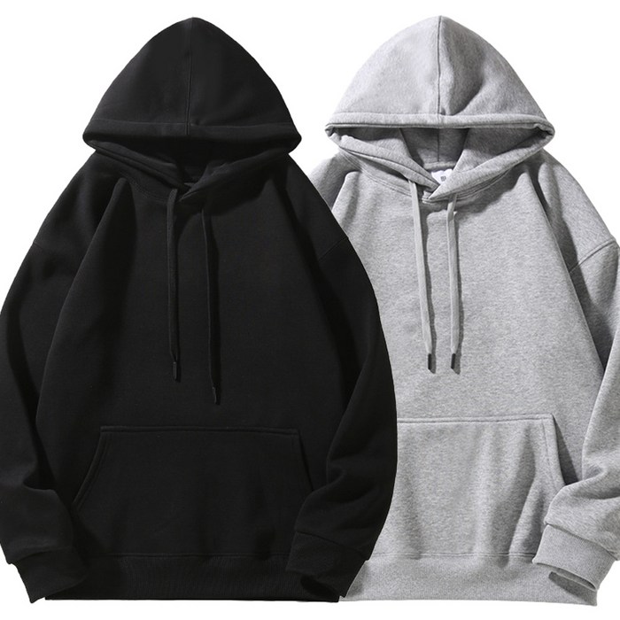 아모르주 오버핏 남녀공용 무지 후드티 11