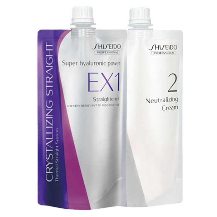 시세이도 크리스탈라이징 스트레이트 매직약 EX 강한곱슬 모발용 1제 400ml + 2제 400ml, 1세트 대표 이미지 - 셀프 다운펌 추천