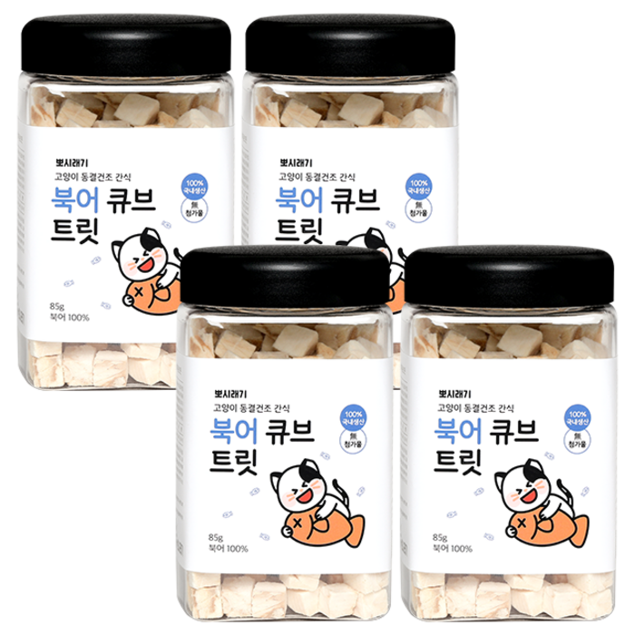 뽀시래기 고양이 동결건조 간식 큐브 트릿, 북어, 4개 대표 이미지 - 치킨트릿 추천