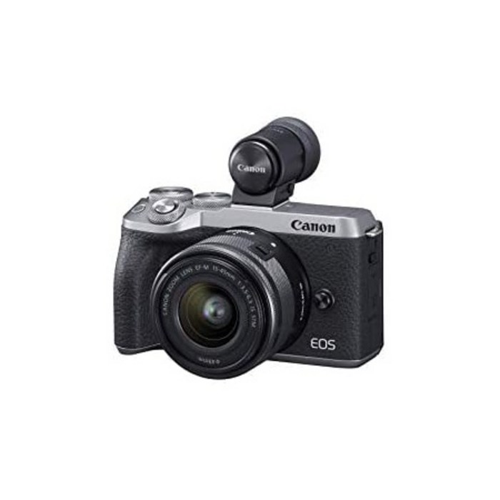 Canon EOS M6 Mark II 미러리스 디지털 컴팩트 카메라 + EF-M 15-45mm F 3.5-6.3 IS STM + EVF 키트 실, 상세 설명 참조0