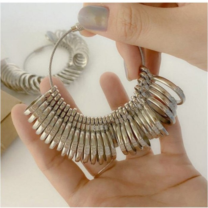 테이키 반지 호수 측정기 링 게이지 치수 손가락, 실버, 1개 대표 이미지 - 반지 사이즈 재는법 추천