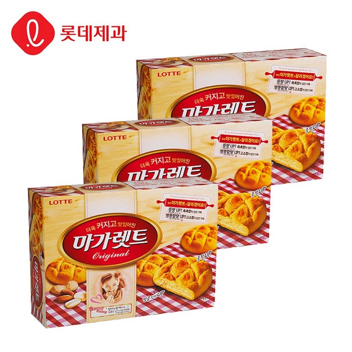 롯데제과 마가렛트 오리지널, 352g, 3개 대표 이미지 - 크림빵 추천