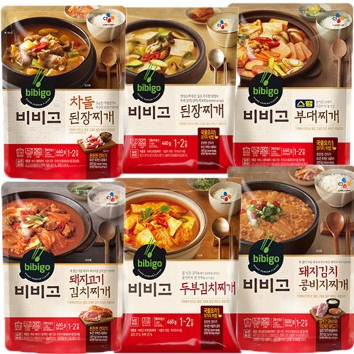 hj마켓 CJ 비비고 즉석 찌개6종(스팸부대찌개+차돌된장찌개+돼지고기 김치찌개+두부김치찌개+돼지김치 콩비지찌개+된장찌개) 1세트 대표 이미지 - 돼지고기 김치찌개 추천