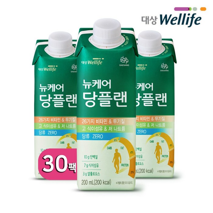 대상웰라이프 뉴케어 당플랜 당뇨환자영양식 200ml 30개, 30팩 대표 이미지 - 당뇨식 추천