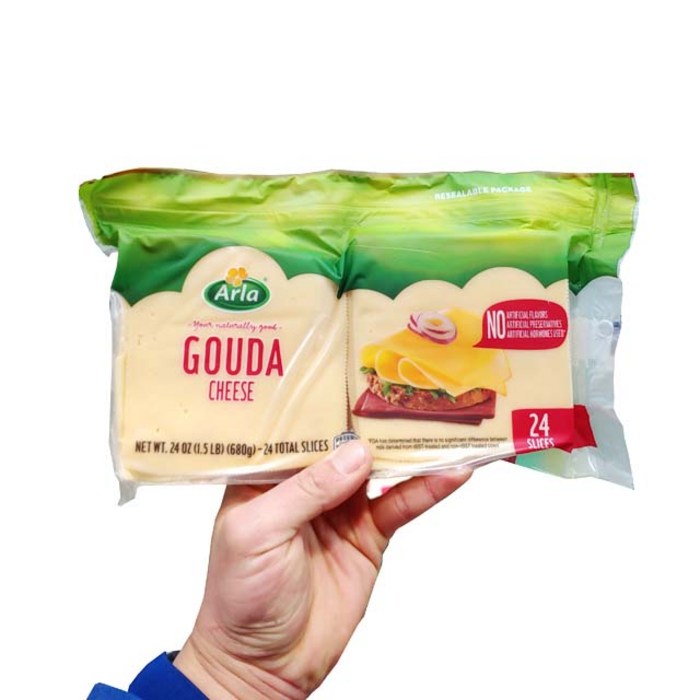 [코스트코]알라 ARLA 고다 슬라이스 치즈 GOUDA CHEESE 24장 치즈빵 샌드위치 와인안주, 종이박스에 아이스팩(가을 겨울) 대표 이미지 - 고다치즈 추천