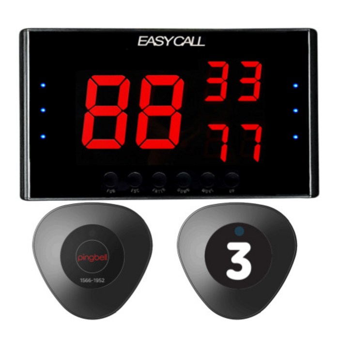 이지콜 PB-100 벨(블랙)+수신기 세트상품 (번호스티커 무료부착 수량변경가능), 1) EY-2001모니터 1개+호출벨(블랙) 2개, 1세트 대표 이미지 - 호출벨 추천