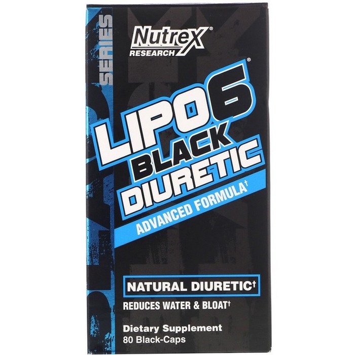 Nutrex Research Lipo6 Black Diuretic 80 블랙캡, 1개 대표 이미지 - 갱년기 영양제 추천