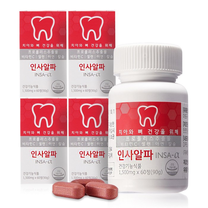 인사알파 영양제 1500mg, 60정, 4개 대표 이미지 - 인사돌 추천