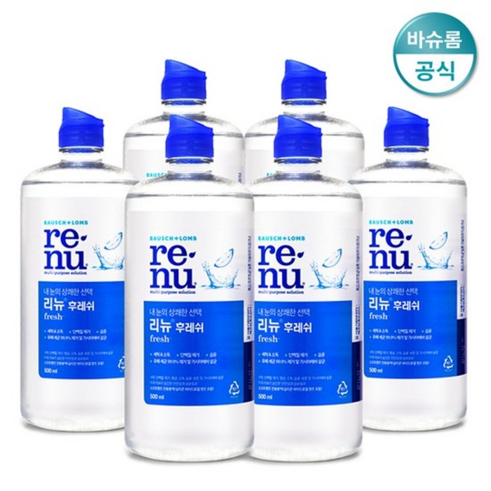 리뉴 후레쉬 렌즈 세정액, 500ml, 6개 대표 이미지 - 렌즈 세척액 추천