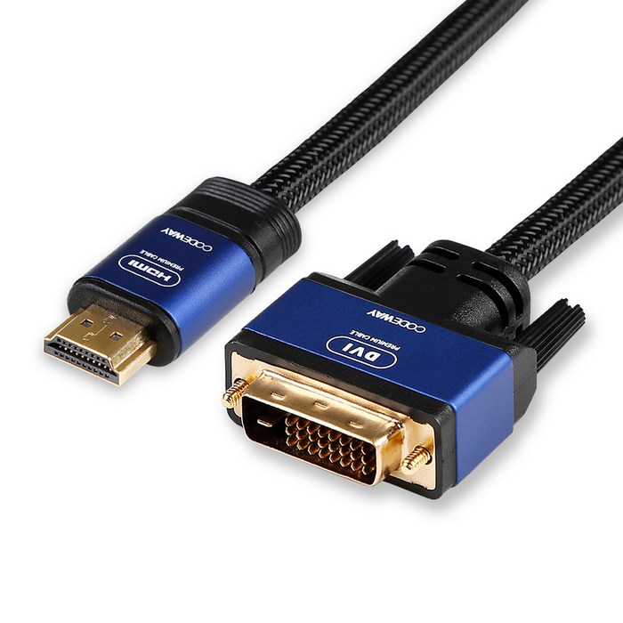 코드웨이 HDMI to DVI-D 케이블 UHD 4K60Hz, 1개, 1m 대표 이미지 - HDMI to DVI 케이블 추천