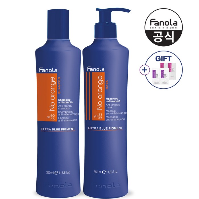 (공식수입)파놀라 노오렌지 보색샴푸&마스크 350ml 세트(샘플증정) 대표 이미지 - 보색 샴푸 추천