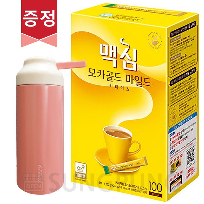 맥심모카골드 커피믹스 100T + 스트랩텀블러 대표 이미지 - 믹스커피 추천