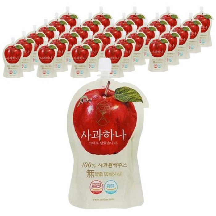 산지애 사과하나 원액주스, 120ml, 30개 대표 이미지 - 사과즙 추천