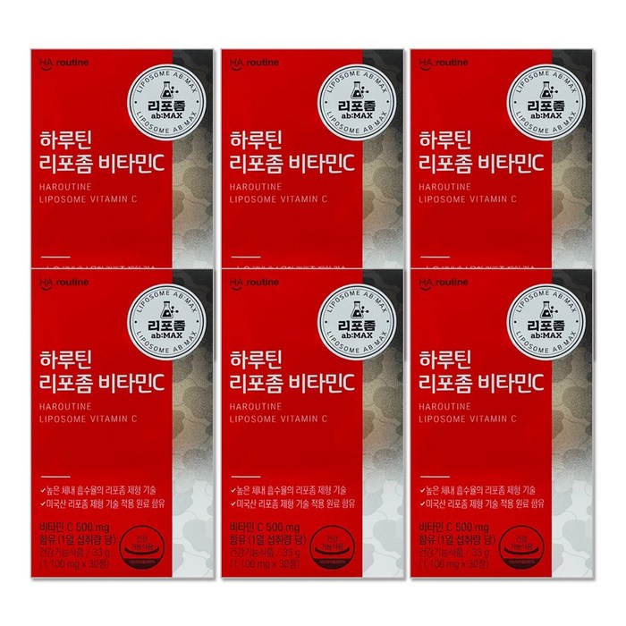 하루틴 리포좀 비타민C 1100mg x 180정 6개월 선물용패킹 DM, 6개, 상세페이지 참조 대표 이미지 - 리포좀 비타민C 추천