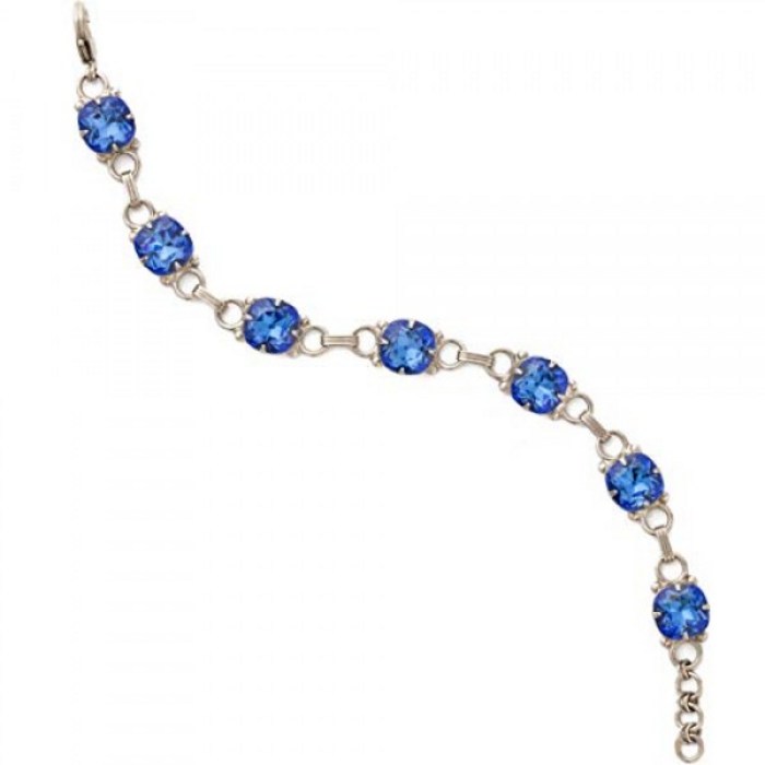 Sorrelli Essentials Eyelet Line Bracelet Antique Silver Finish Sapphire One S