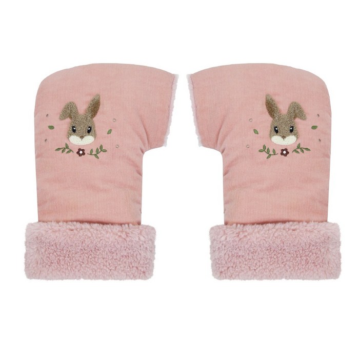 쿵스쿵스 킥보드장갑 유아 어린이 핸드워머 자전거 핸들커버 3중보온 트라이크 장갑, 핑크 숲속의토끼, 1개