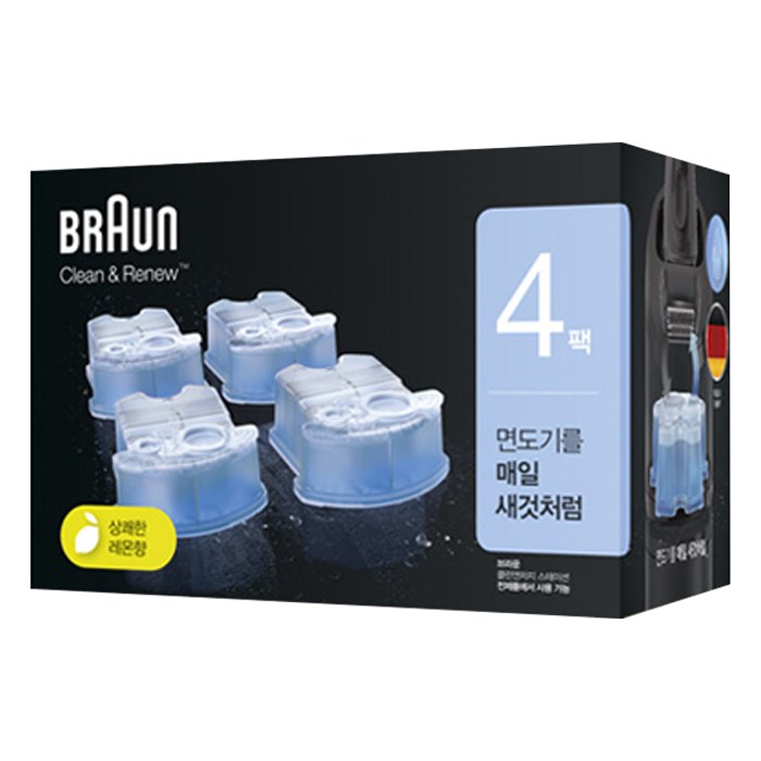 BRAUN 클린 앤 리뉴 면도기 세정액, CCR (4개입) 대표 이미지 - 면도기 세정액 추천