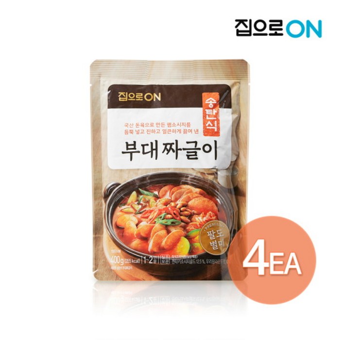 [집으로온] 집으로ON 송탄식 부대짜글이 400g x 4개, 단품 대표 이미지 - 짜글이 추천